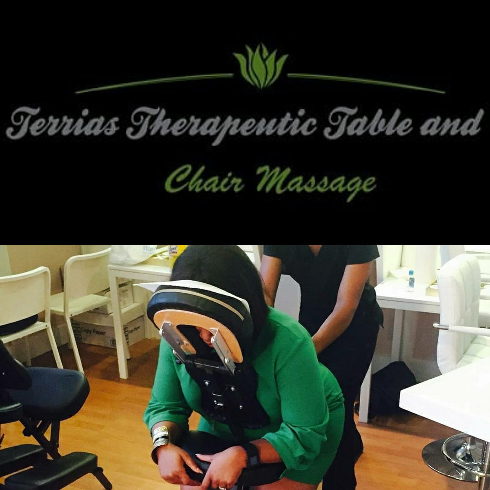 Corporate Chair Masage Newr Me, On-Site Chair Massage, Celebrity Massage therapy, Black Owned mobile massage, woman